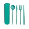 Eco-Friendly Wheat Straw Dinnerware Set Wheat straw Utensil Box New Tableware travel set  Travel
