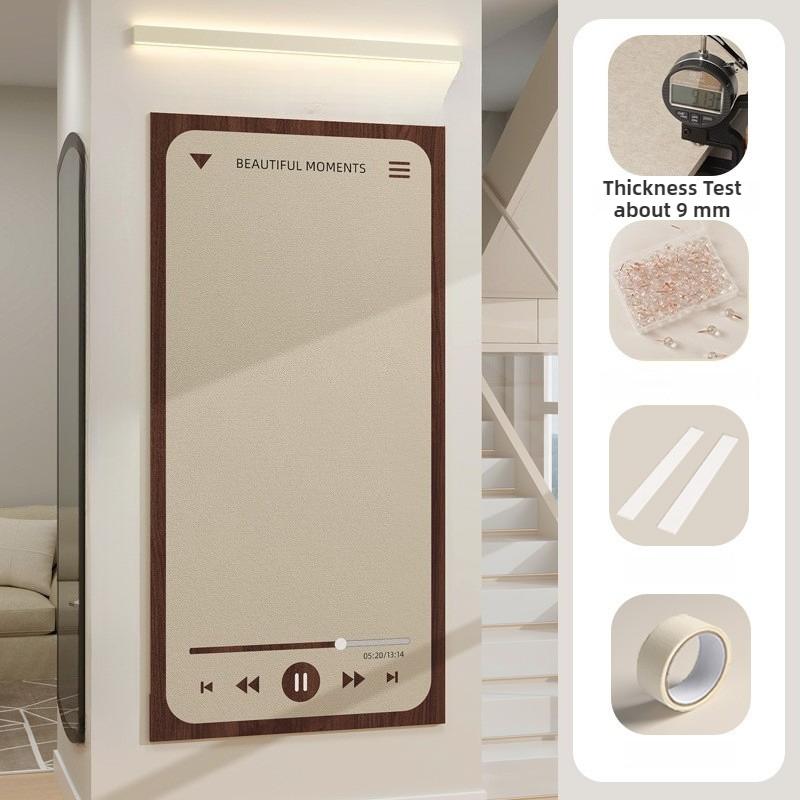 

Elegant Felt Wall Stickers Modern Felt Board Background Boards Aesthetic Luxury Wall Decor Minimalist Living Room Decorations 40X80CM коричневый