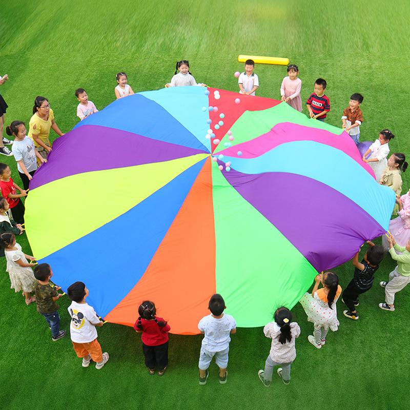 Outdoor Kids Games Kids Play Rainbow Parachute Plaything 2M 3M 5M Cooperative Teamwork Activities Party Carnival Fun Favors
