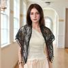 Vintage Lace Flower Hair Scarf Shawl Cute Triangle Head Scarf Bandanas for Women  Photography
