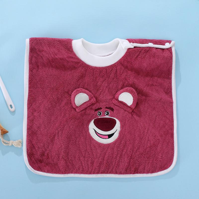 Cartoon Baby Bib & Washcloth Set: Waterproof, Stain-proof, for Face Wash, Rinsing, & Toothbrushing