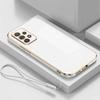 Plating Silicone Phone Case With Lanyard For Samsung Galaxy A07 A17 A6 A36 A16 A A3 A1 A4 A34 A3 A2 G Back Cover