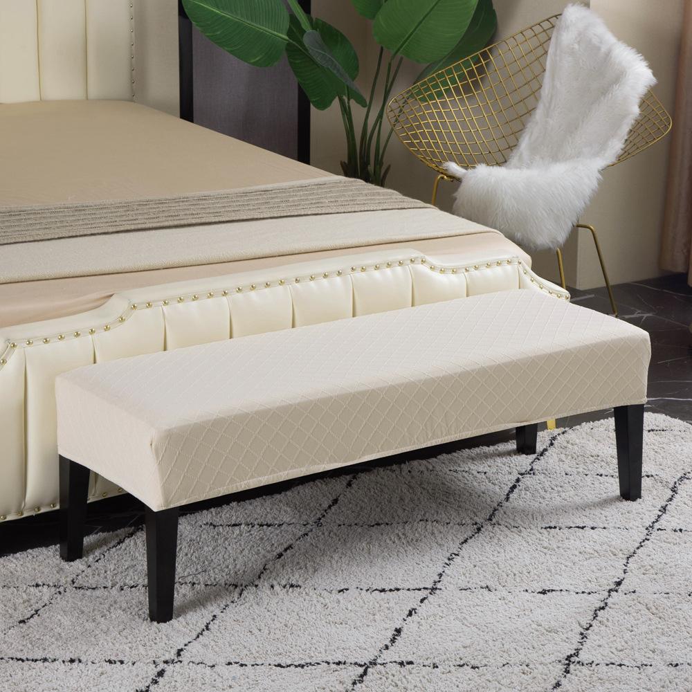 Rhombus Jacquard Bench Case For Bedroom Dining Room Room Elasticized Home Decorative Piano Makeup Chair Cases Anti -Dirty Long Seat Protector