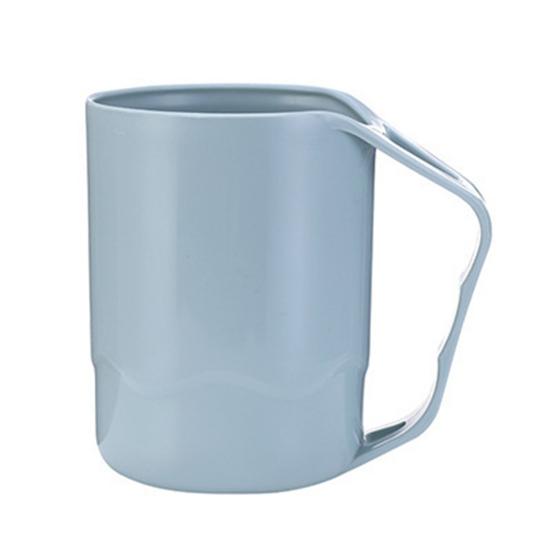 

350ml Tooth Mug Ergonomic Handle Frosted Inner Wall with Toothbrush Socket Japanese Style Heighten Bottom Brush Teeth Food Grade Plastic синій