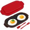 Microwave Egg Cooker & Poacher, Dual Cavity Non-Stick Egg Maker for 2 Eggs Breakfast Sandwich, Muff and Mini Omelets, Includes Spatula & Oil Brush