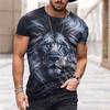 Animal Beast Lion 3D Printed Summer Men's T-shirt Kids Fashion Casual O-Neck Short Sleeve Sportswear Streetwear Oversized Tops