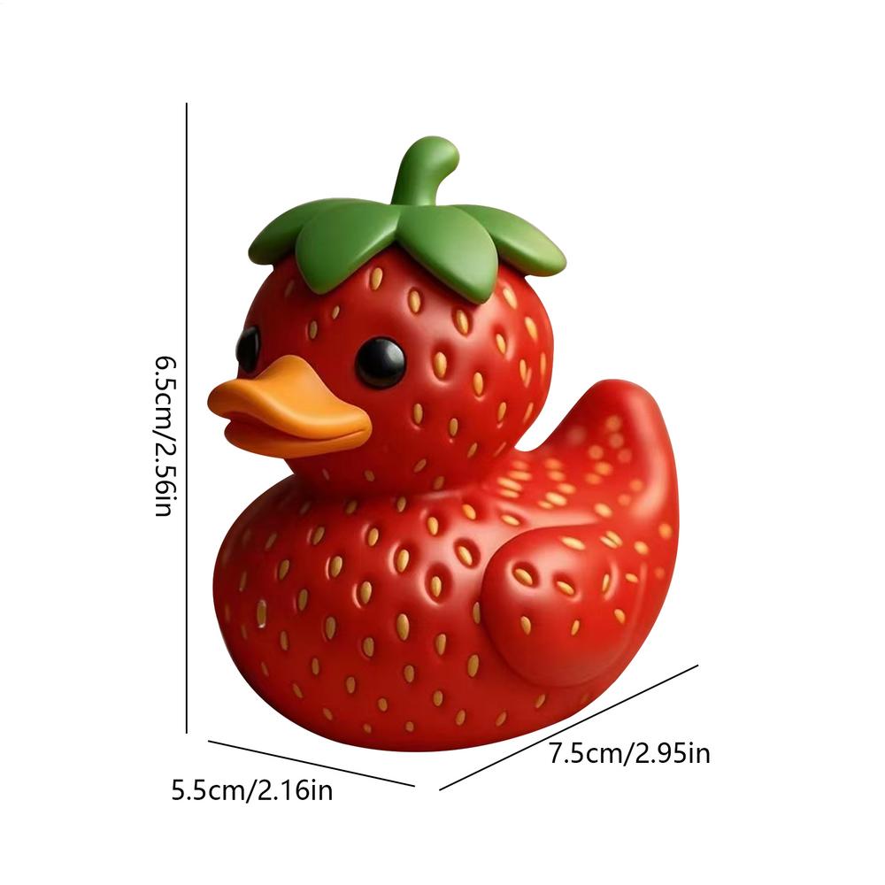 Frucht-Serie Entenstatue Ornamente Harzfigur Statue Lustige Enten Deko Pfirsich Ananas Banane Frucht Ente Heimdekoration