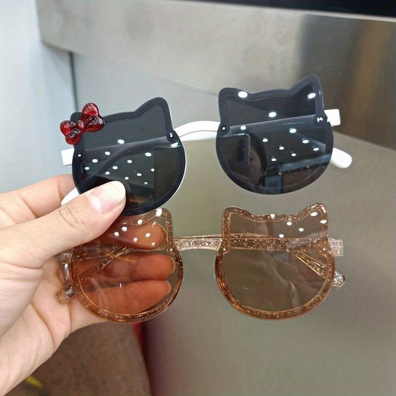 Children's Fashion Trendy Glasses Baby Girl Cute Cat Ear Cartoon Glasses Trendy  New Beach Glasses Travel Decoration Glasses