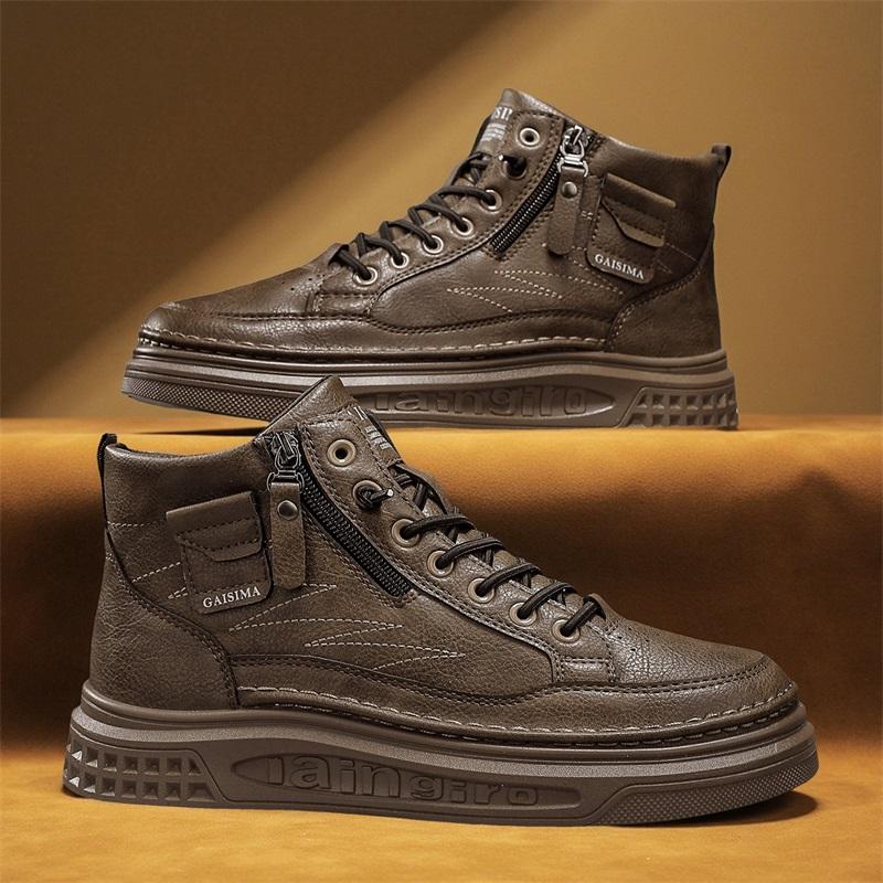 New Men's Classic Fashion High Top Thick Sole Skateboarding Shoes Comfortable Soft Sole Basketball  Sneakers