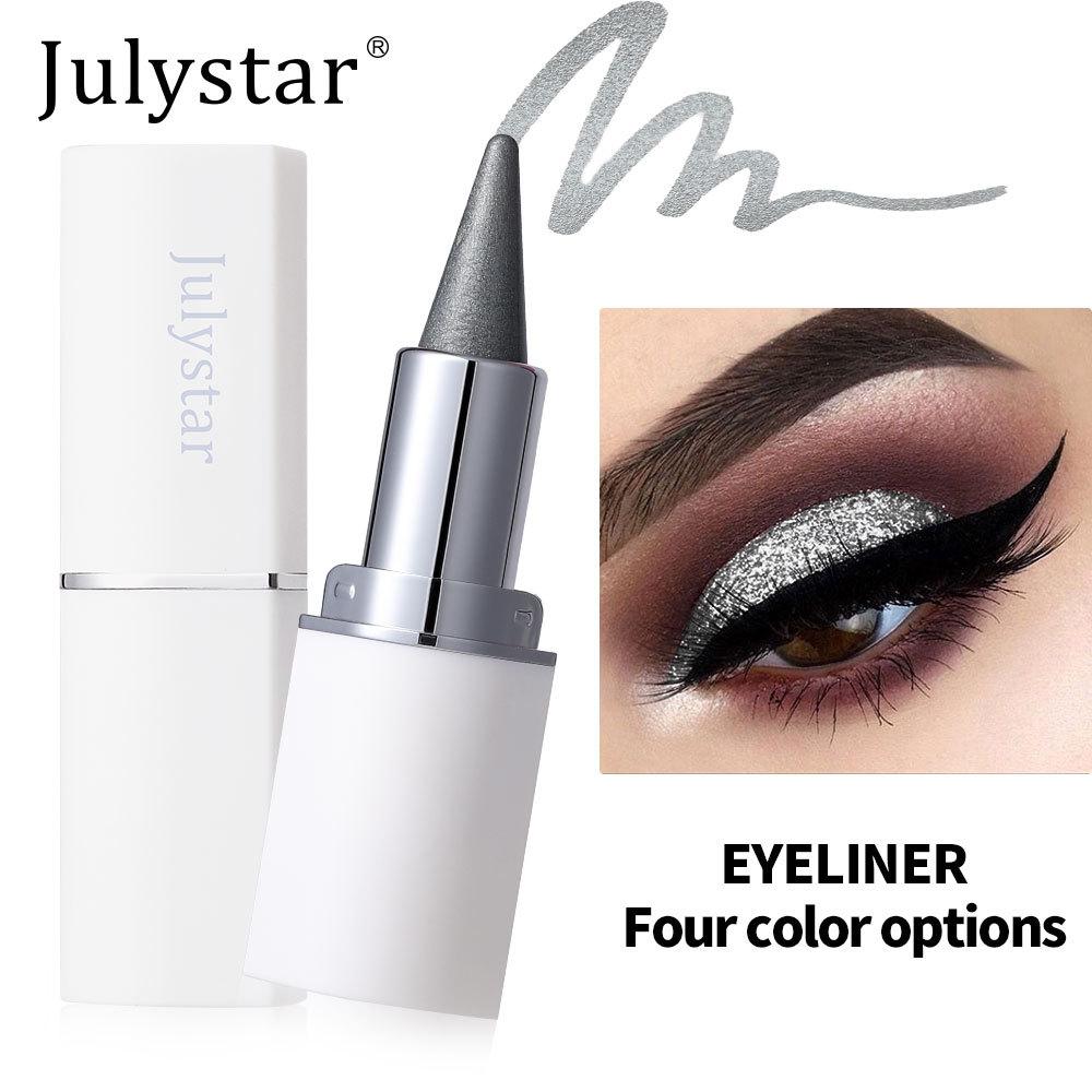 Julystar 4pcs Solid Eyeliner Pencil Set Matte Long-Lasting Waterproof Quick-Drying Cream Eyeliner Pen Smudge-Proof Eye Makeup Cosmetics Kit