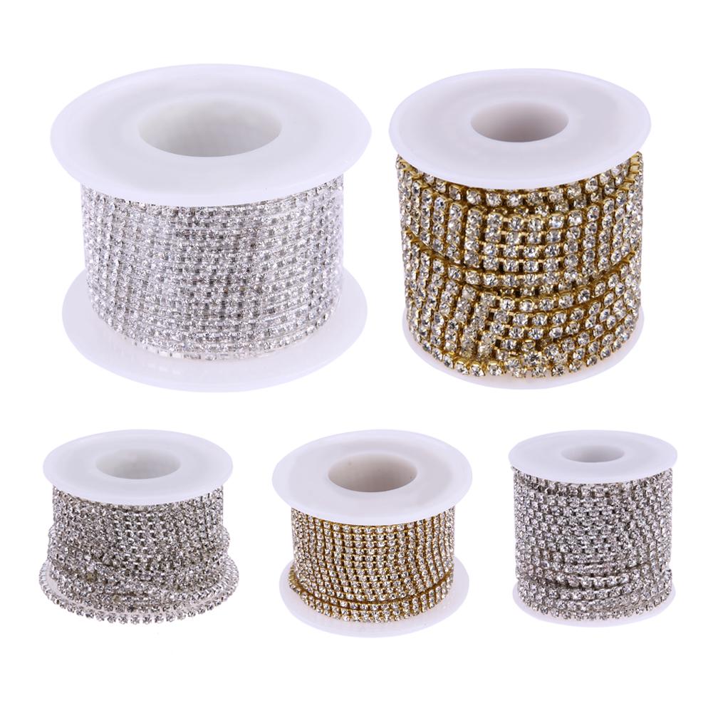10 Yards/Roll Clothes Rhinestone Tassel Ornament Earring Bracelet Beads Diamond Decoration Accessories for Garment Bags