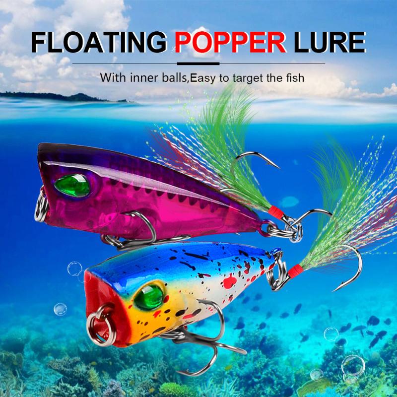 4gMini Wave Lure Bait3cm6Color Feather Fake Bait Freshwater and Saltwater Universal for Bass and Perch