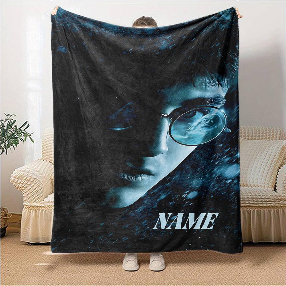 Custom Name "Harry Potter Magical Journey" blanket for Couch & Bed, Plush Cozy Fuzzy Blanket Super Soft & Warm Blankets for Fall and Winter. 0908102