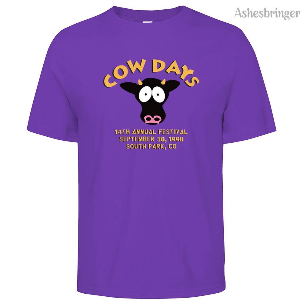Funny Anime South Park Cow Day Graphic Printed Cotton Men's T-Shirt Loose Casual Street Style For Men and Women