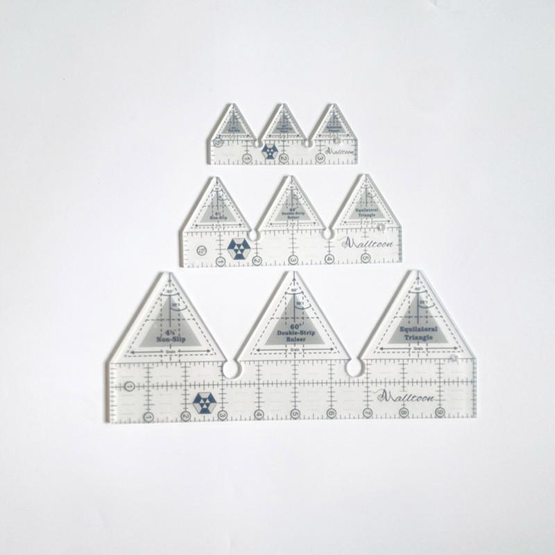 Pro Quilting Ruler Clear Acrylic Patchwork Ruler 90° Double Strip for Easy High Precision Cutting Sewing 6/8/10/18 Inch