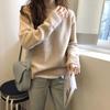 Maglione da Donna Autunno Inverno Capo d'Abbigliamento Stile Pigro Largo Versione Coreana Top Sottostante Maglione a Maglia