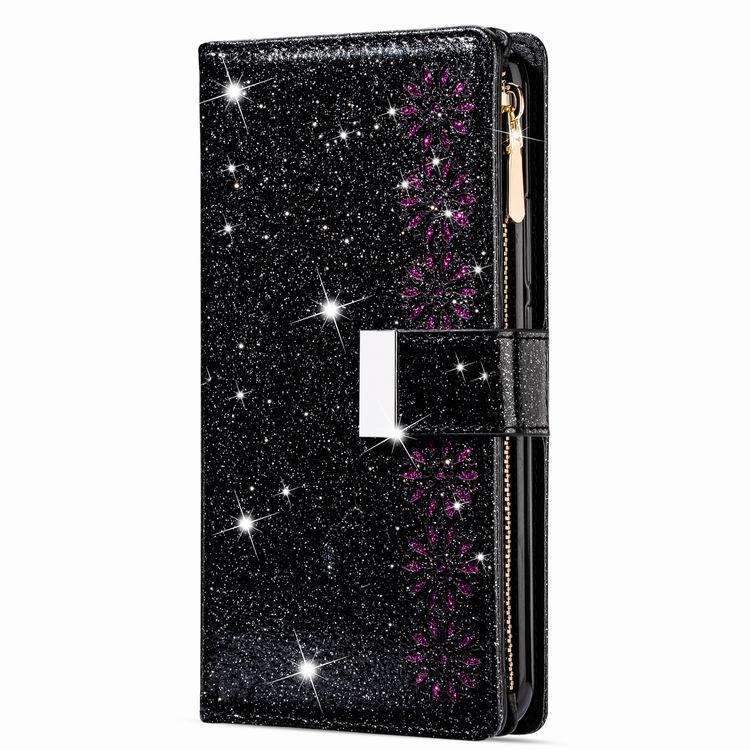 Redmi Note 9 Pro/K30/8A Leather Wallet Case with Laser Engraved Nine Card Slots