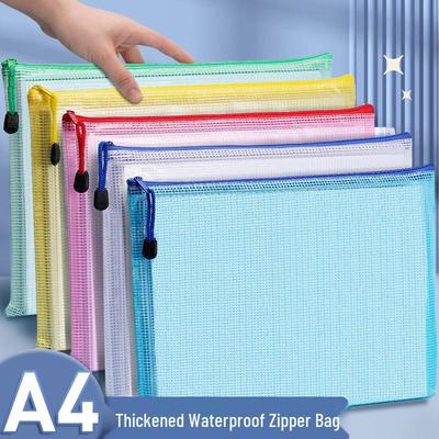 A4 Transparent Waterproof Mesh File Bag for Documents and Test Papers