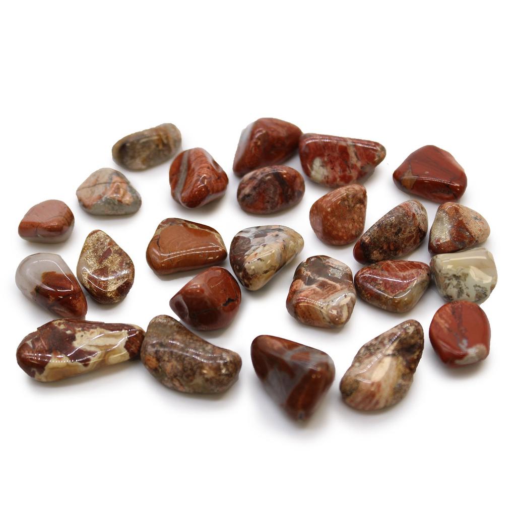 Small Brecciated Jasper Tumbled Stones African - 24 Pieces