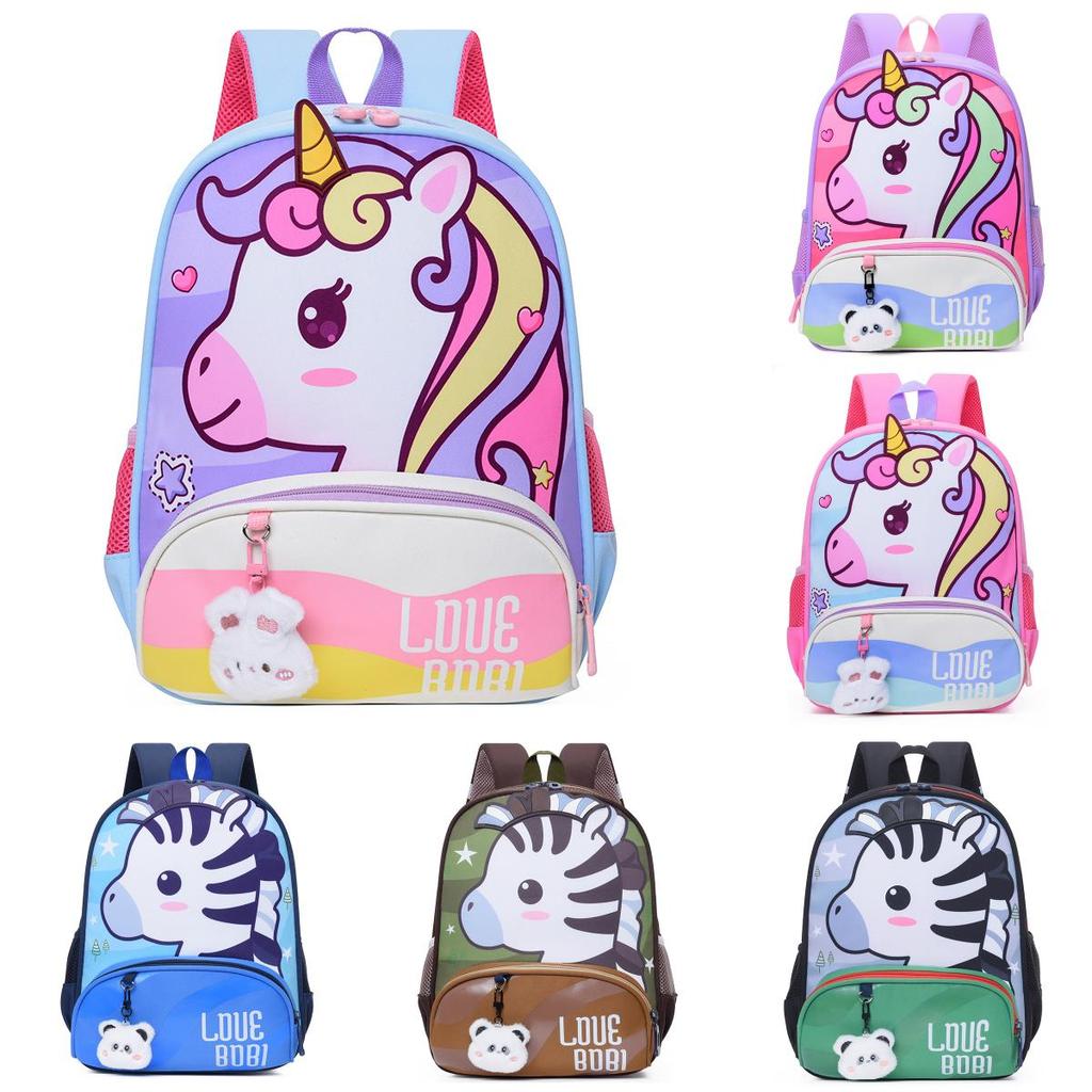 Unicorn Kids Backpack Cartoon Oxford Fabric School Bag With Air Cushion Straps For Children