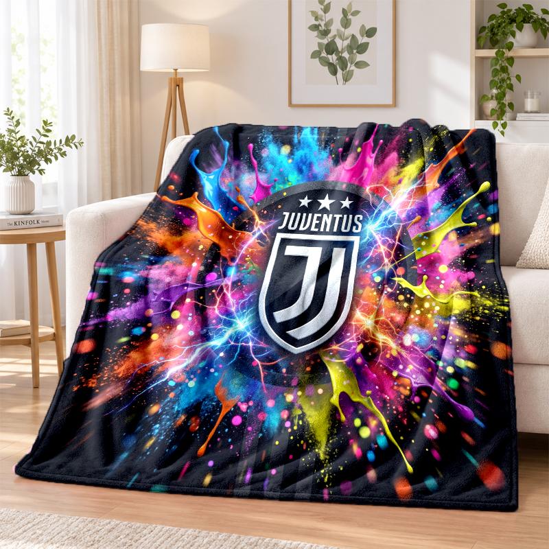 Juventus FC Printed Flannel Blanket Warm Comfort Bed Throw For Indoor Home Decoration