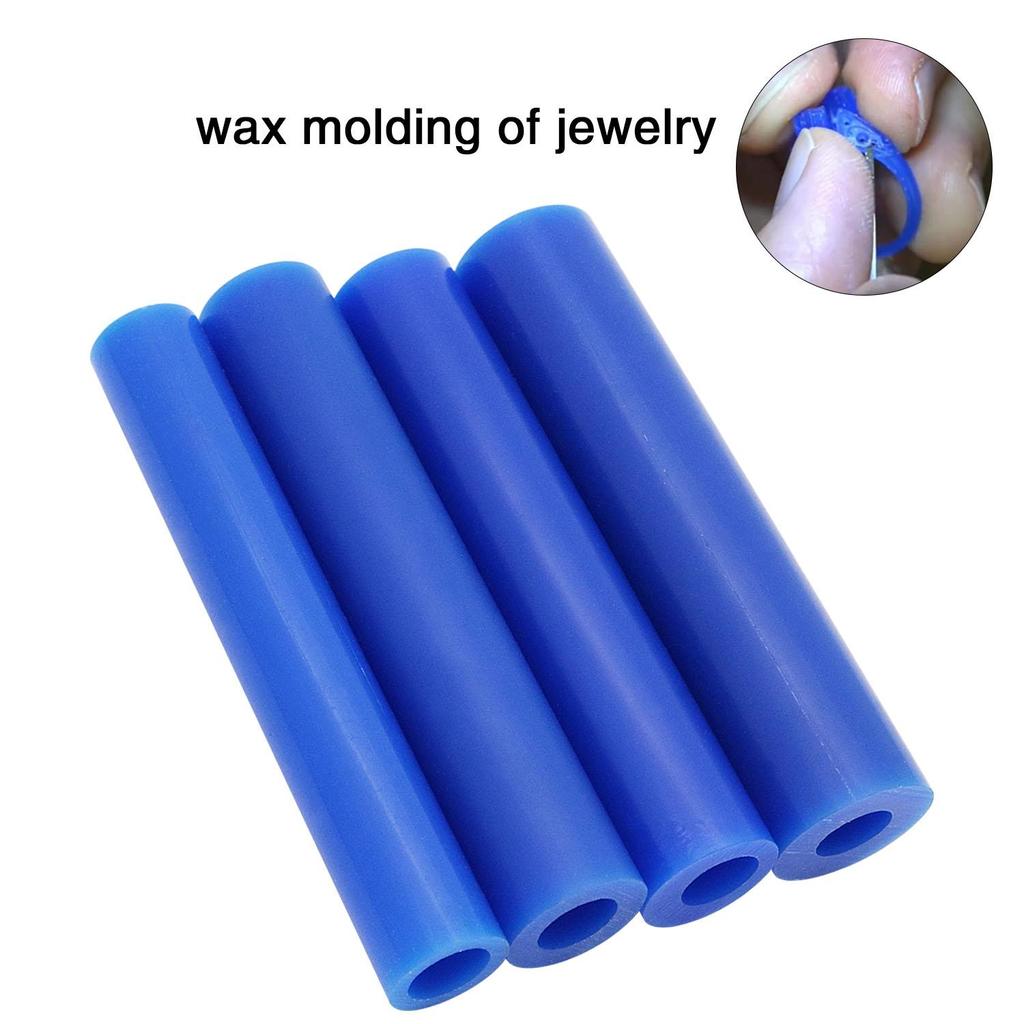 Carving Wax Ring Tube for Making Rings Mold Hard Wax Blank Large Flat Side Tube Blue Color