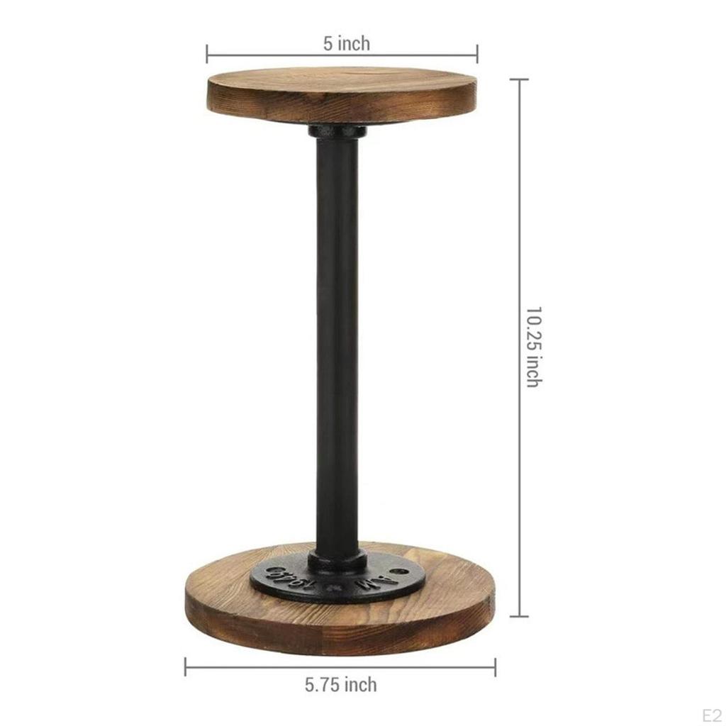 Hat Display Holder with Metal Pipe Cap Organizer Rustic Burnt Wood