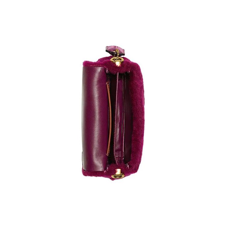 COACH Pillow Shearling Portable Crossbody Bag , Shoulder Bag Small Women's Purple (Unisex) Handbags CC444 B4FX