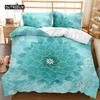 Bohemian Style Mandala Bed Cover Queen Size Size Tie Dye Spiral Bed Cover Hippie Boho Bed Ensemble Exotic Floral Premium Polyester Qulit Cover