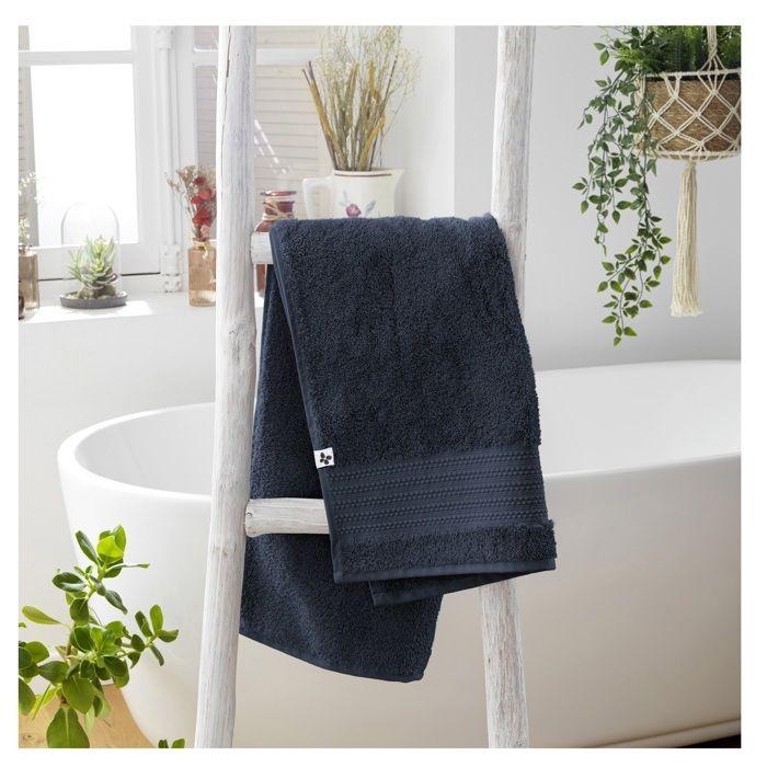 Serviette de toilette 50 x 90 cm GARANCE Bleu minuit
