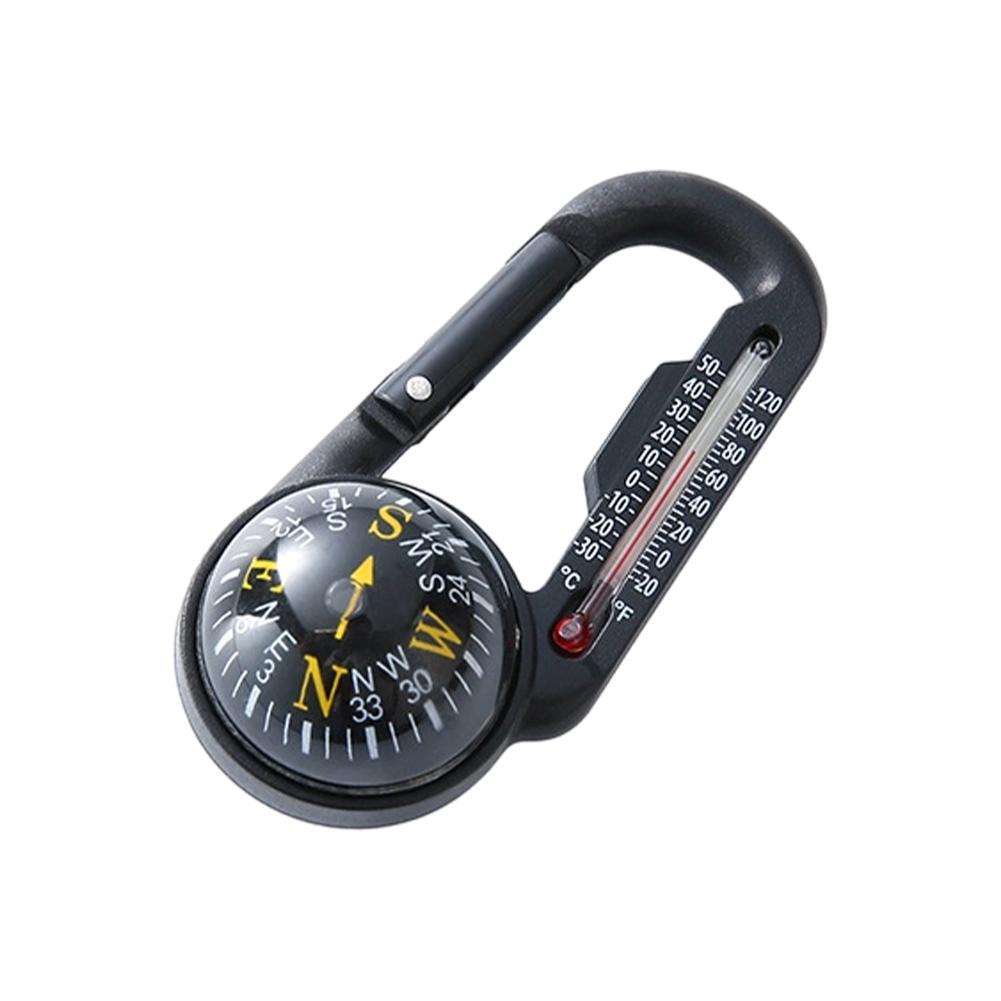 3-in-1 Kompass Thermometer Karabiner Multifunktional Tragbar Schlüsselbund Kompass Robust Langlebig Klettern Wandern Schnalle Schlüssel Haken
