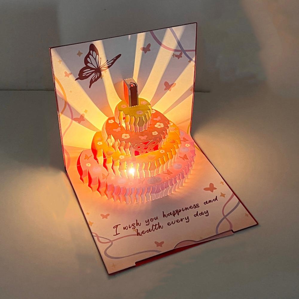 Folding Pop Up Birthday Card with Envelope Creative Gift Card Birthday Message Card  Birthday Party