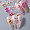 Flower Nail Art Sticker Self-adhesive DIY Home Salon Summer Floral Plants Ladybird 5D Embossed Women Fake Nail Decoration Decal