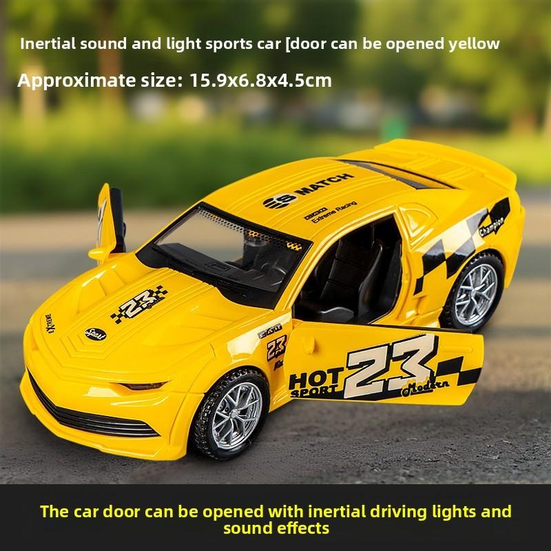 

City Racing Kids Gift Plastic Inertia Car Model With Light Sound For Boys жовтий