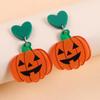 Personalized Colorful Bat Ghost Halloween Earrings Cartoon Pumpkins Spider Acrylic Drop Earring Cosplay Jewelry Accessory Gifts