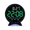 LED Digital Alarm Clock Week Date Second Hand Display Brightness Adjustable 2 Alarms Table Ambient Light 12/24H Electronic Clock