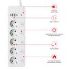 Independent Switch Control 5-Outlet Power Strip with 2 Type-C & 2 USB Ports, Overload Protection