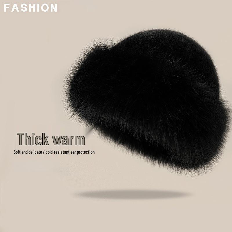 Women's Faux Mink Fur Winter Fisherman Hat - Ethnic Style, Windproof, Warm, Ear Protection, Versatile Plush Mongolian Design