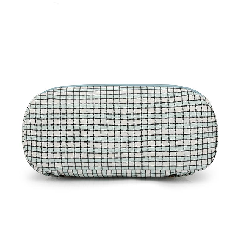 Rucsac antifurt pentru femei Geantă de umăr multifuncțională în carouri Rucsac de călătorie cu trei scopuri