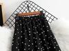 Plus Size Floral Polka Dot Midi Dress - Women's Summer A-Line Skirt