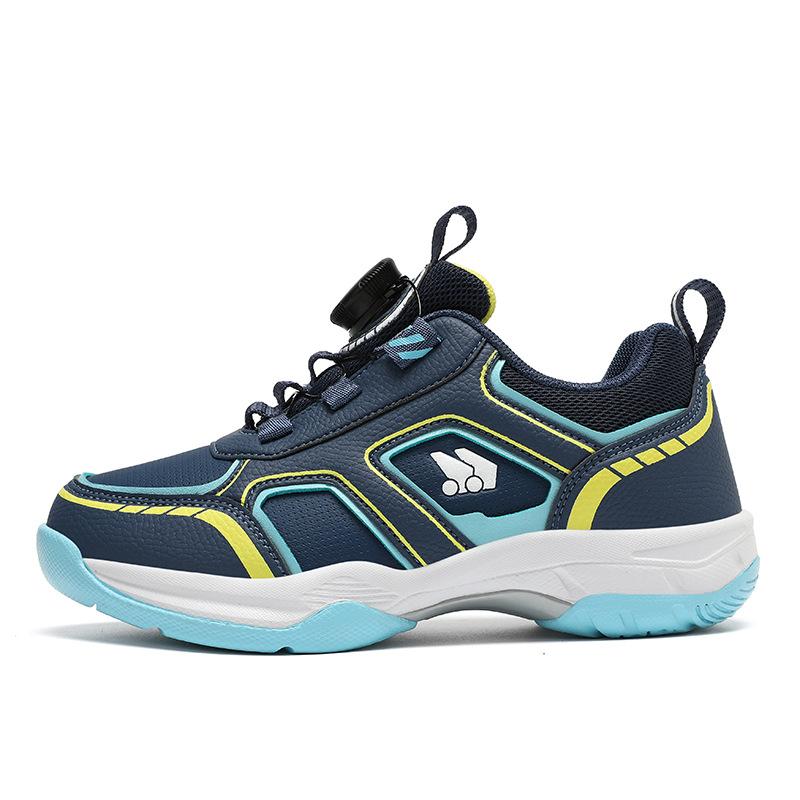 Girls Tennis Shoes Non-slip Children's Sports Shoes Leather Surface Breathable Lightweight Youth Training Shoes Boys Badminton Shoes