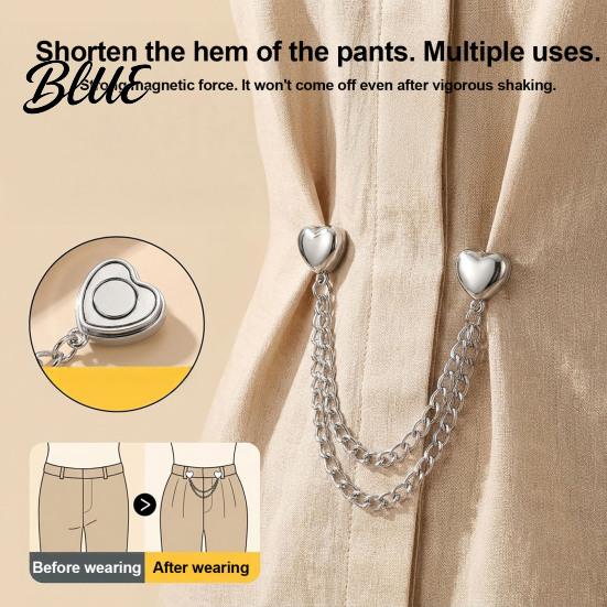 Clothes Shaping Accessories Adjustable Alloy Leg with Clips Magnetic Trouser Chain Reusable Fasteners Cuff Folders No Damage Buckle for