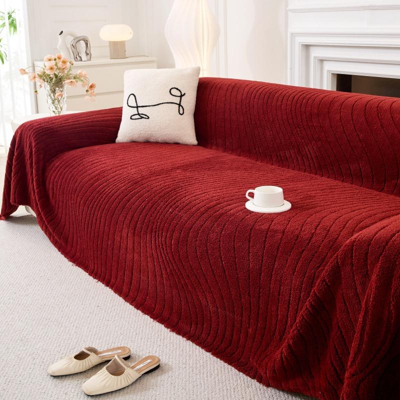 Shu cotton lint solid color whole bedding sofa towel universal in all seasons, non-slip and anti-cat scratch sofa cover, seat cushion