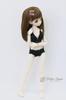 [Petite Marie] 13 MDD L-bust compatible lingerie set, bra and panties set, black, smooth material, floral embroidery, floral lace, 40cm doll, BJD