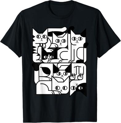 Geometric Cat Silhouette Abstract Kitten Classic Cute Cat T-Shirt