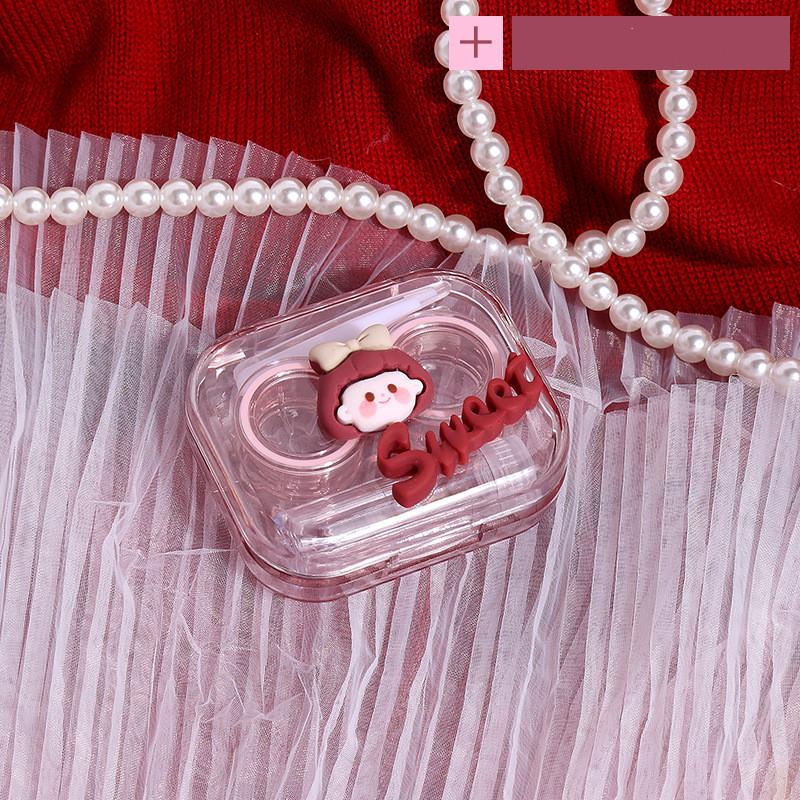 

Модный милый розовый прозрачный чехол для хранения контактных линз, дорожный портативный прозрачный мультяшный цвет, коробка для контактных линз, чехол-органайзер