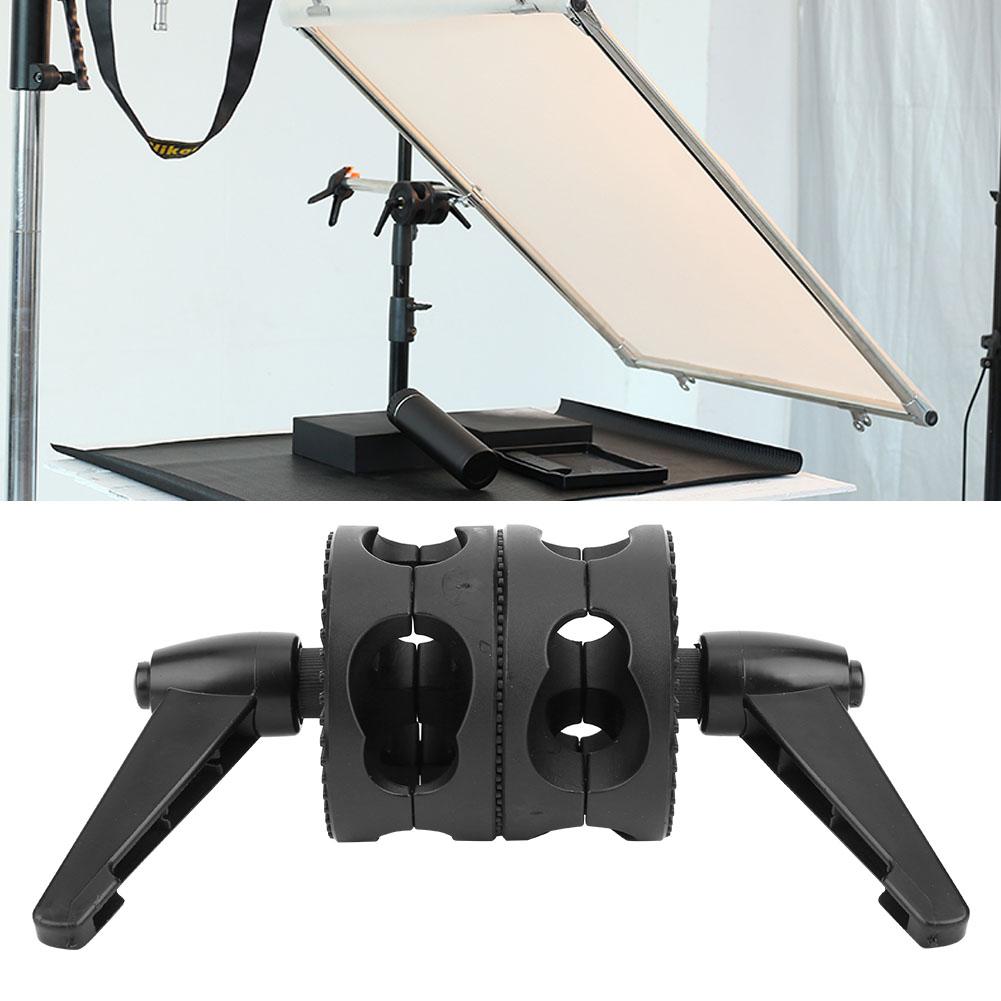Photography Light Reflector Support Dual Wheel Turntable Mounting Adapter Grip Heads for Light