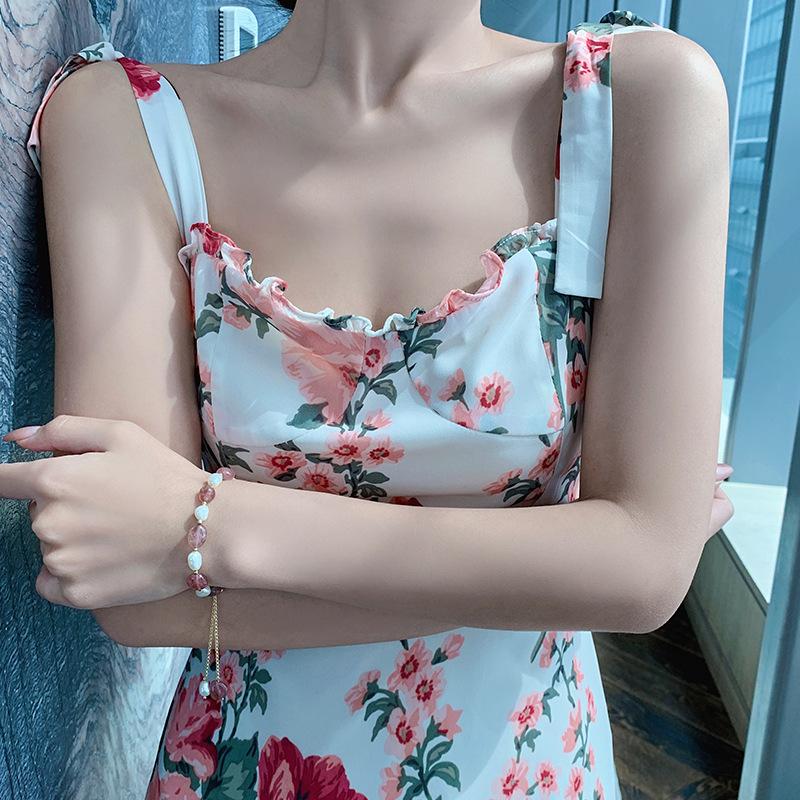 True Gold Electroplated Irregular-shaped Strawberry Crystal Bracelet To Attract Love Charms Freshwater Pearls Fashionable Jewelry Crystal