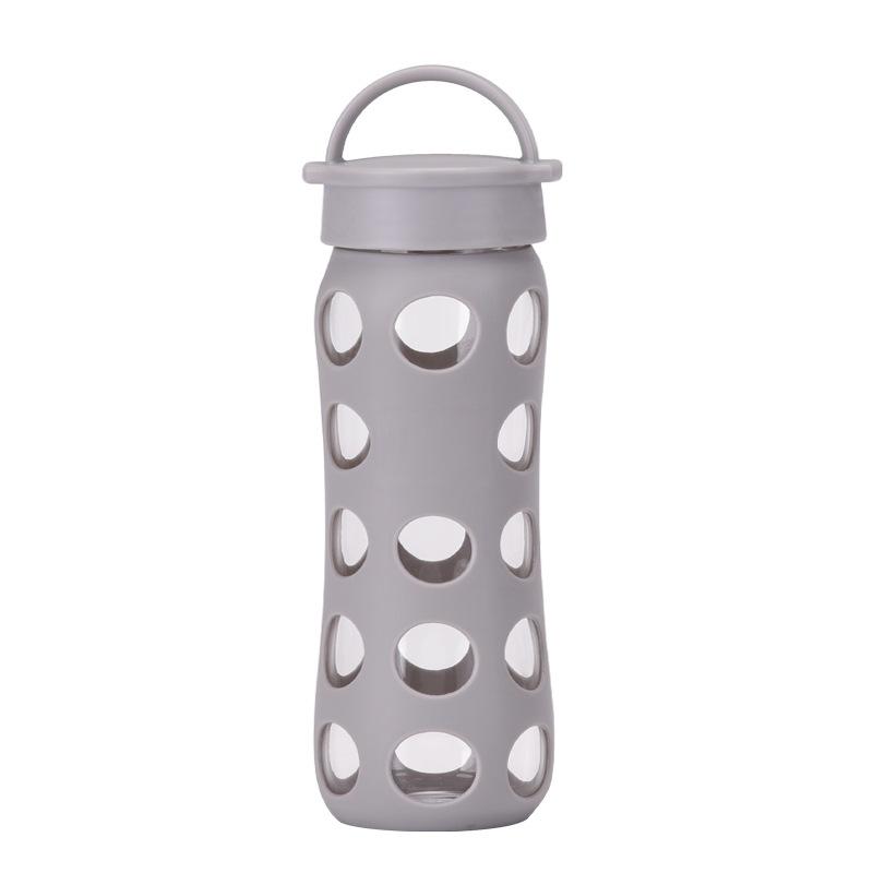 Large Capacity High Borosilicate Thermal Insulation Silicone Sleeve Glass Unisex Student Portable Water Cup