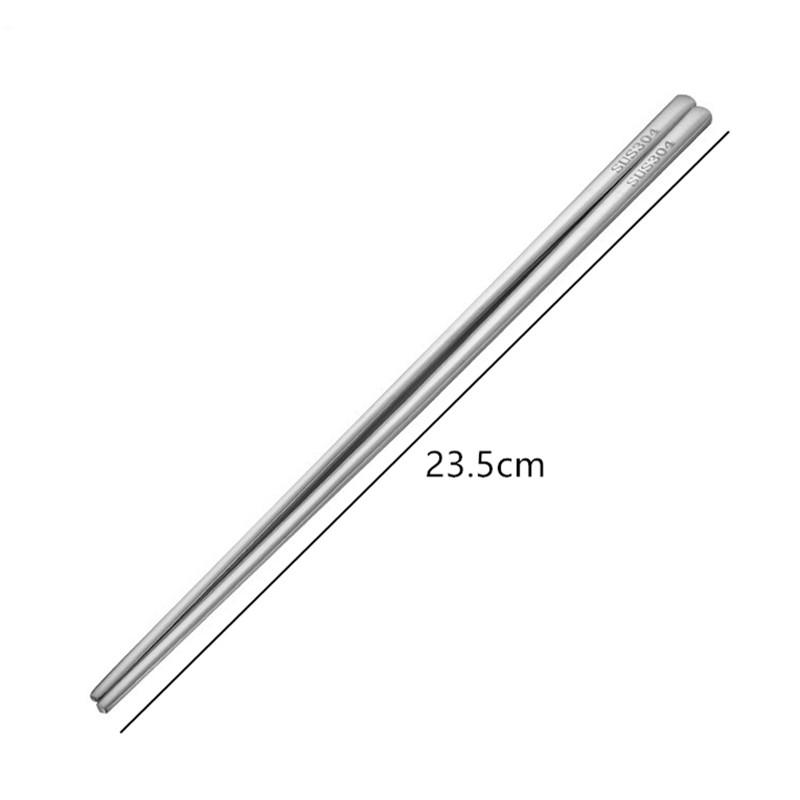 304 Stainless Steel Chinese Chopsticks Gold Silver Spoon Tableware Food Noodles Sushi Chopsticks Kitchen Tableware Accessories